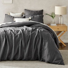 100% European Flax Linen Quilt Cover Set Charcoal