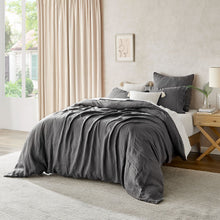 100% European Flax Linen Quilt Cover Set Charcoal