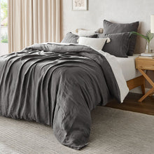 100% European Flax Linen Quilt Cover Set Charcoal