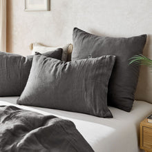 100% European Flax Linen Quilt Cover Set Charcoal