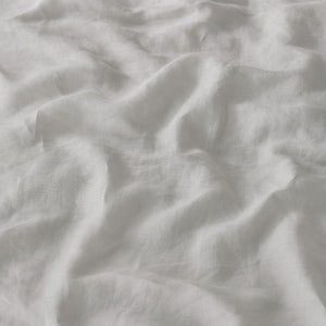 100% European Flax Linen Quilt Cover Set Dove Grey