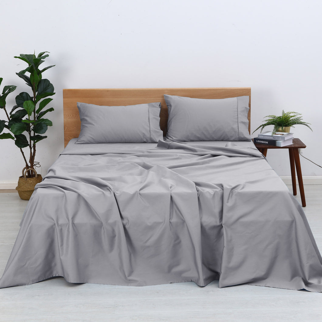 Organic Cotton Sheet Set Dove Grey