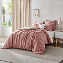 100% European Flax Linen Quilt Cover Set Rose Gold