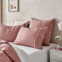 100% European Flax Linen Quilt Cover Set Rose Gold