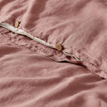 100% European Flax Linen Quilt Cover Set Rose Gold