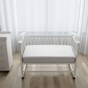 Organic Cotton Quilted Mattress Protector White Cot