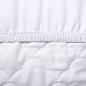 Organic Cotton Quilted Mattress Protector White Cot