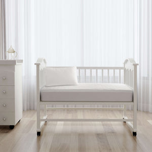 Organic Cotton Quilted Mattress Protector White Cot