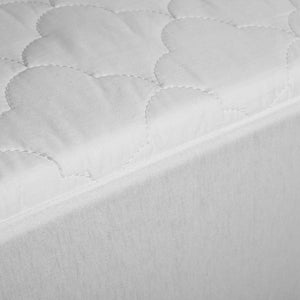 Organic Cotton Quilted Mattress Protector White Cot